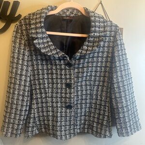 Studio Y Black and White Textured Blazer